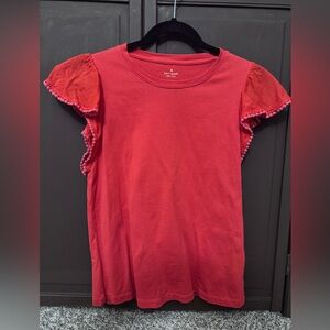Kate Spade Orange Ruffle Sleeve Top